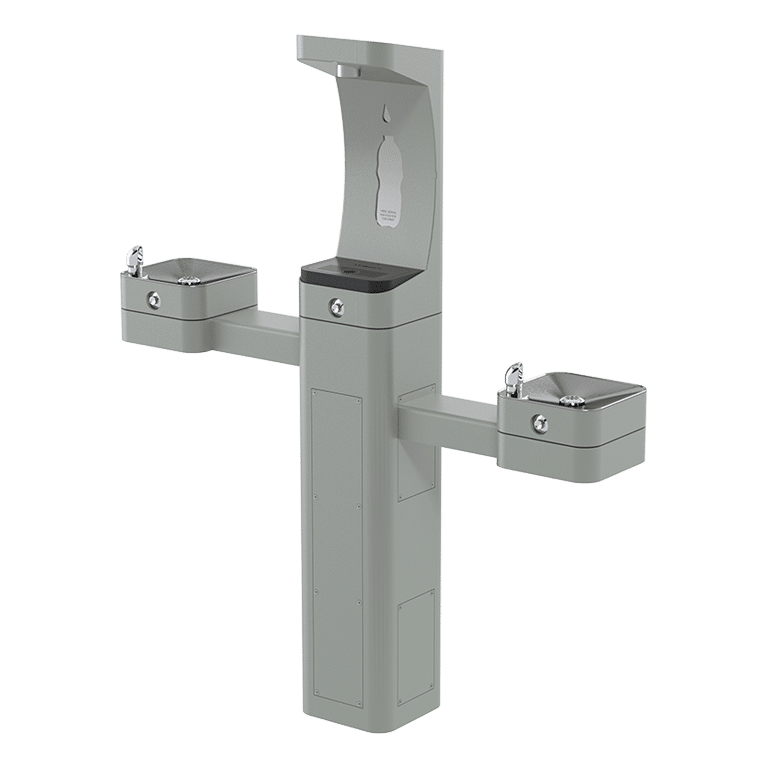 ADA Stainless Steel Freeze Resistant Bottle Filler and Double Drinking Fountains