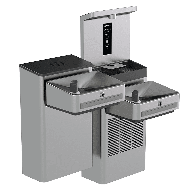 Haws Electric Water Cooler 1212SFH Wall Mount Hi-Lo ADA Filtered Touchless Water Cooler and Bottle Filler