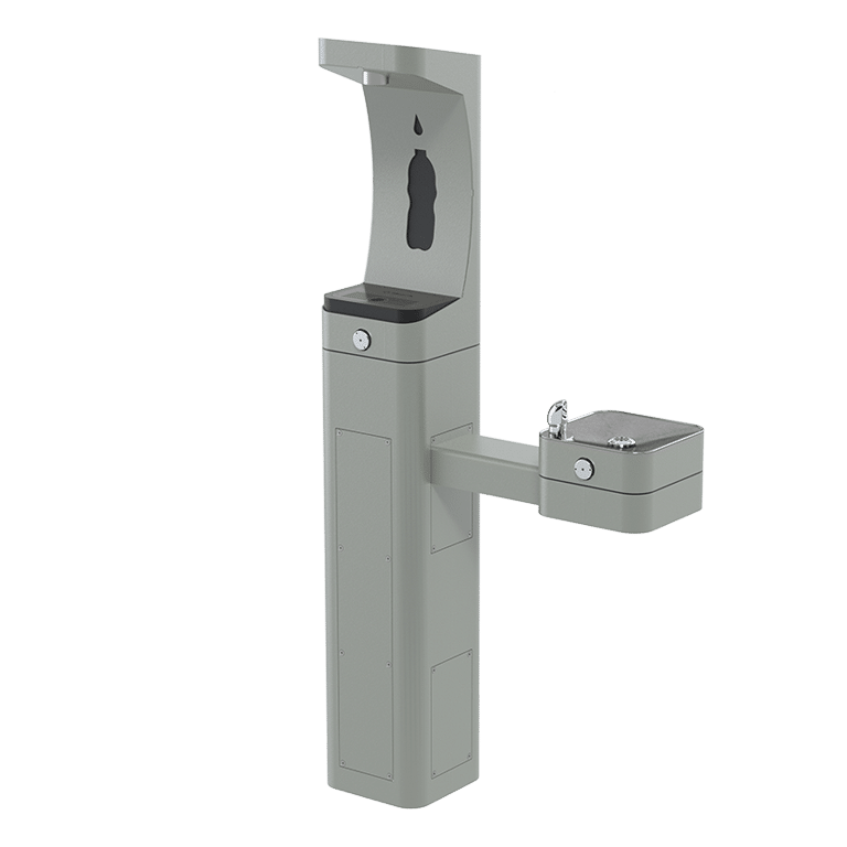 3611 ADA Outdoor Stainless Steel Pedestal Bottle Filler and Fountain