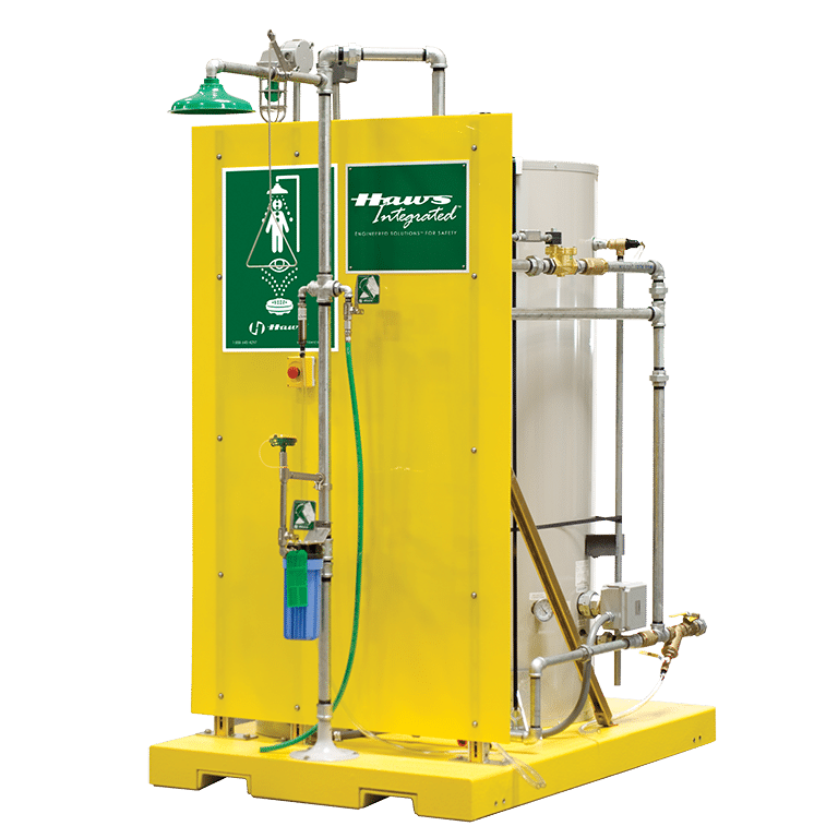 8760 Skid Mounted Emergency Tempered Shower And Eye Face Wash System 